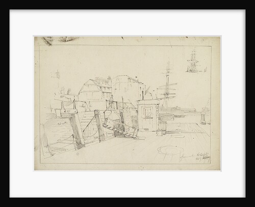Sketch of Greenwich Pier by Thomas Bush Hardy
