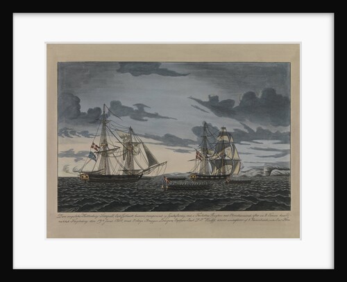 Den engelske Kutterbrig: 'Seagull', Captain Cathcart... den 19 July 1808, med Orlogs Briggen Lougen.... by N Truslev