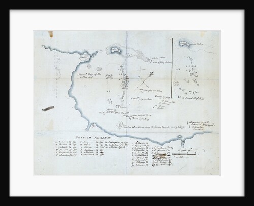 The Battle of the Nile, 1 August 1798. Chart of Aboukir Bay and of the action by Nicholas Pocock