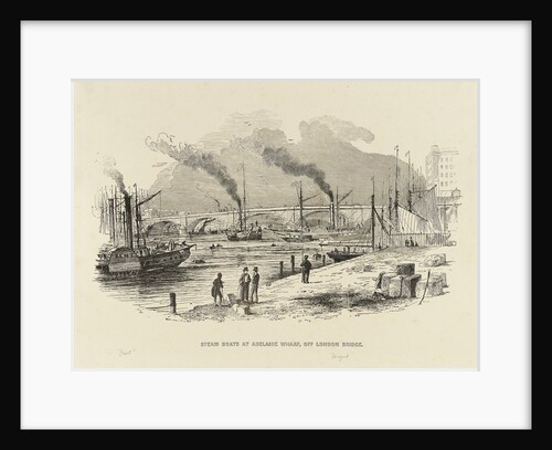 Steam boats at Adelaide Wharf, off London Bridge, including 'Kent' and 'Magnet' by unknown