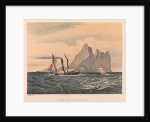 Gibraltar from the sea with the Lady Mary Wood by Oswald Walter Brierly