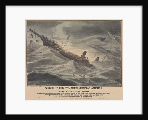 Wreck of the steamship 'Central America' on 12 September 1857, foundered in a hurricane, off Cape Hatteras by J Childs