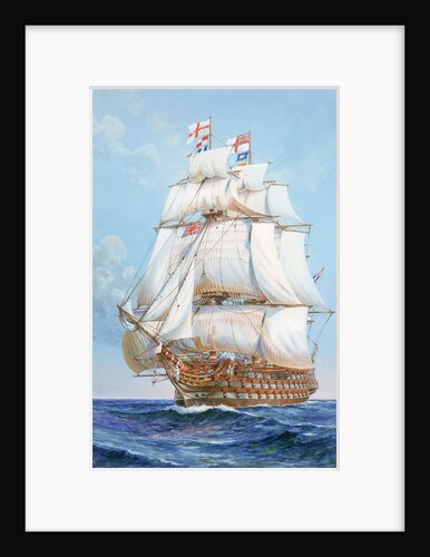 HMS 'Victory' under full sail by unknown