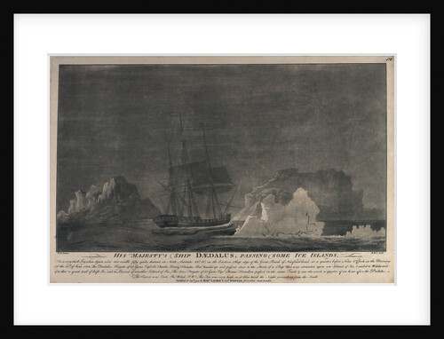 HMS 'Daedalus' passing some ice islands.... on the Eastern Steep edge of the Great Bank of Newfoundland by J. H.