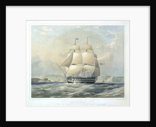 HMS 'Cornwallis',  72 guns, going out of Plymouth harbour by Oswald Walter Brierly