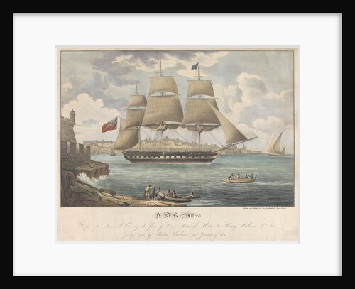 HMS 'Alfred' going out of Malta Harbour, 12 January 1833 by C. de Brocktorff