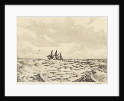 Three masted sailing vessel at sea (2) by John Everett