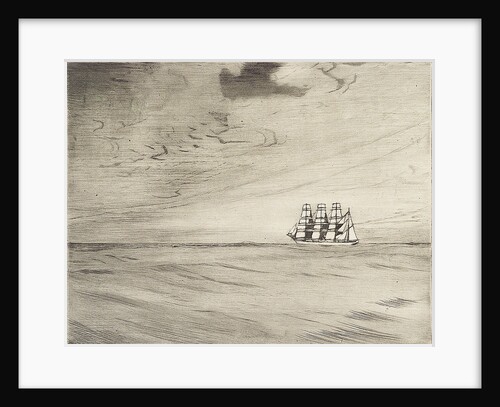 Four masted sailing vessel in a calm sea (3) by John Everett