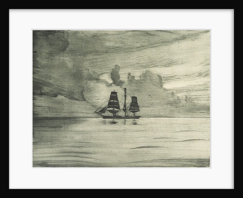 Port side of a sailing vessel in a calm sea by John Everett