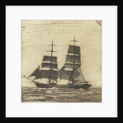 Silhouette of a two masted sailing vessel (3) by John Everett
