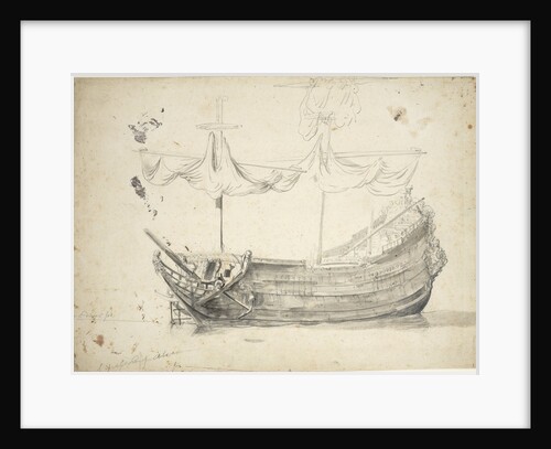Portrait of a Dutch two-decker by Willem van de Velde the Elder