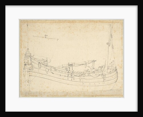 Portrait of a Dutch fishing buss by Willem Van de Velde the Younger