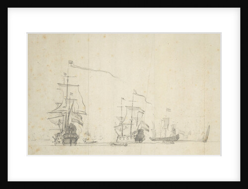 Dutch ships lying by by Willem van de Velde the Elder