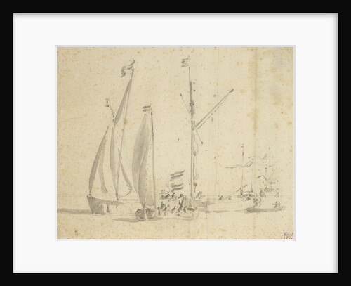 A boeier yacht, smalschip and galjoot by Willem van de Velde the Elder