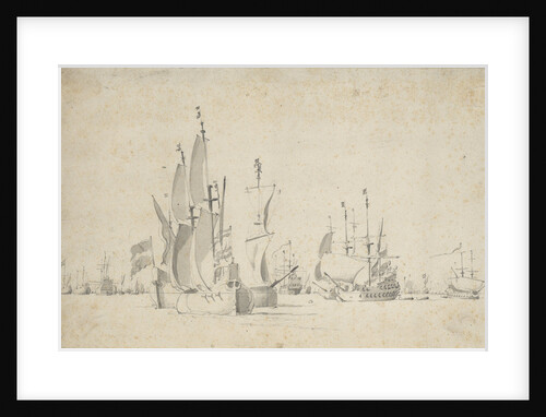 A flute running free with two others in stays by Willem Van de Velde the Younger