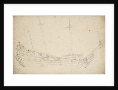 Portrait of a Dutch two-decker by Willem Van de Velde the Younger