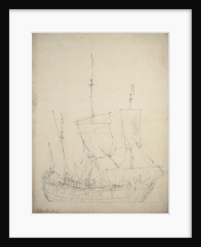 Portrait of a small Dutch frigate by Willem Van de Velde the Younger
