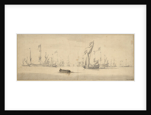 A States yacht and Dutch ships before a light breeze by Willem Van de Velde the Younger