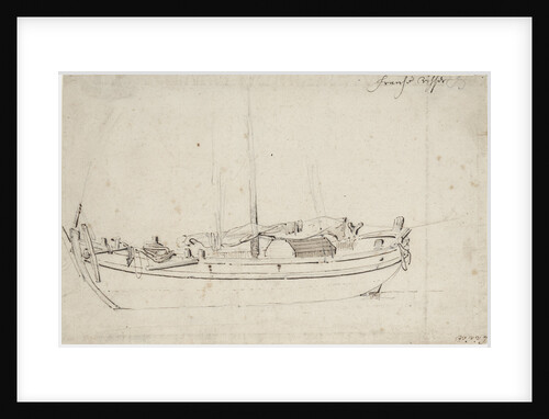 Study of a French fishing boat by Willem Van de Velde the Younger