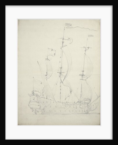 A Dutch flagship with the wind abeam by Willem Van de Velde the Younger