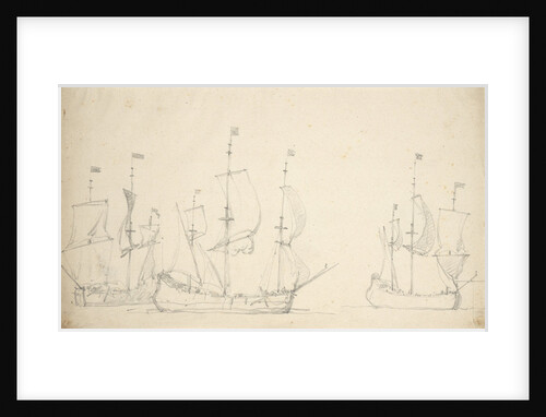 A flute running free with two others in stays by Willem Van de Velde the Younger