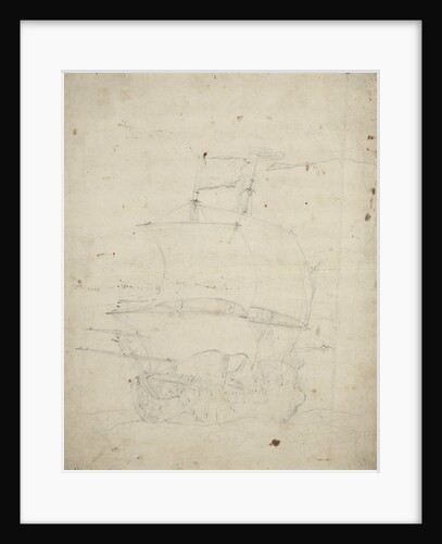 A Dutch flagship close-hauled in a breeze by Willem Van de Velde the Younger
