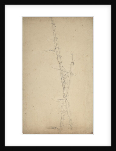 A study of two furled sails by Willem Van de Velde the Younger