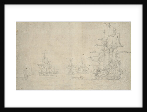 The 'Jupiter' and other ships at anchor, May 1672? by Willem van de Velde the Elder