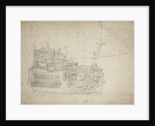 Portrait of a French two-decker by Willem van de Velde the Elder