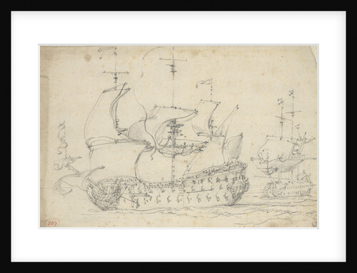 Two English third-rates getting under way by Willem van de Velde the Elder