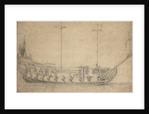 Portrait of an English fourth-rate, about 42 guns by Willem van de Velde the Elder