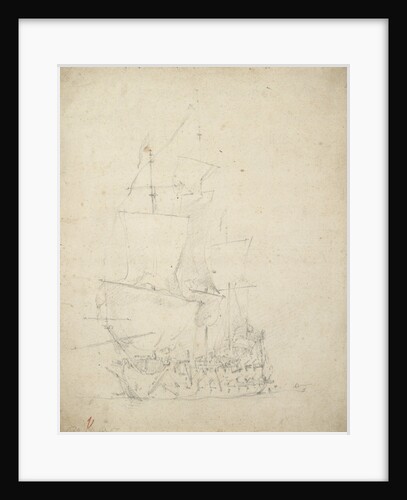 An English ship becalmed by Willem Van de Velde the Younger