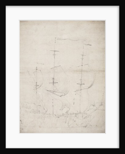 An English two-decker before the wind by Willem Van de Velde the Younger