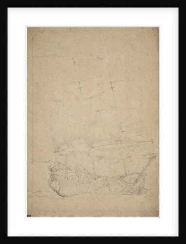 A Dutch ship close-hauled in a breeze by Willem Van de Velde the Younger