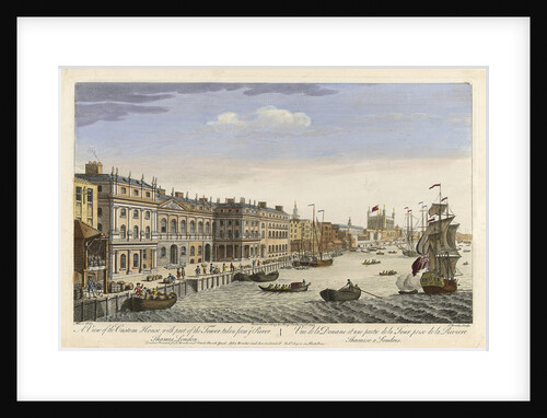 A view of the Custom House with part of the Tower, taken from the River Thames, London by Maurer