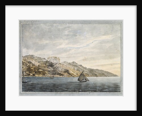 A southern view of Bastia on Corsica from on board HMS 'Victory' during the May 1794 siege by Ralph Willett Miller