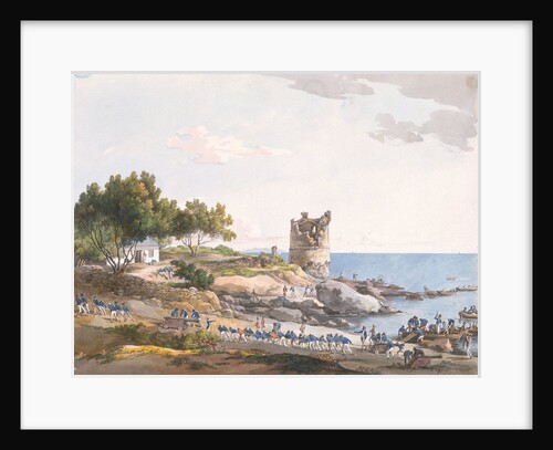 Blue jackets landing artillery and ammunition on Corsica by unknown