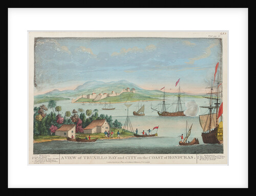 A view of Truxillo Bay and city on the coast of Honduras by T. Bowen