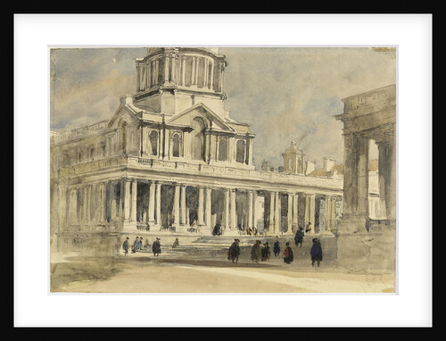 Greenwich Hospital. Exterior view of the chapel colonnade by David Cox