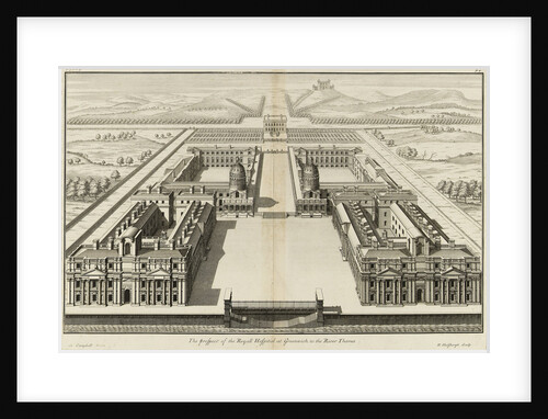 The prospect of the Royal Hospital at Greenwich to the Thames by Colen Campbell
