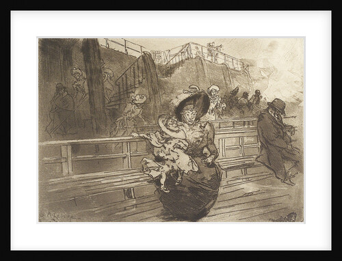 Departure from Greenwich. Scene on deck of Thames passenger vessel by Auguste Lepere