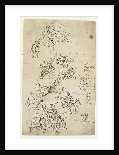 Drawing for the west wall of the Painted Hall by James Thornhill