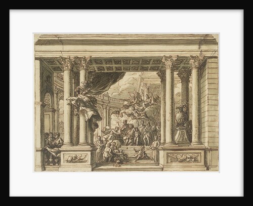 The Painted Hall, Greenwich Hospital: design for the west wall by James Thornhill