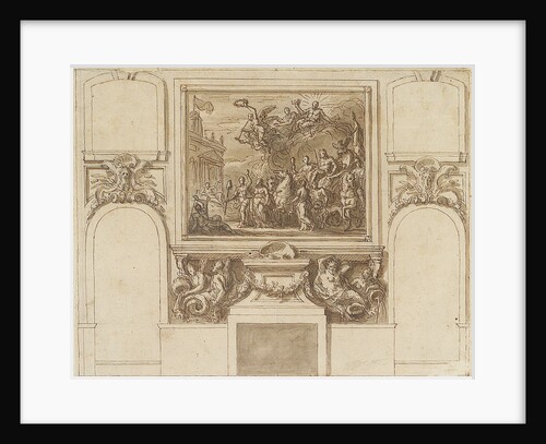 The Painted Hall, Greenwich Hospital: sketch for George I landing at Greenwich on the north wall, upper hall by James Thornhill