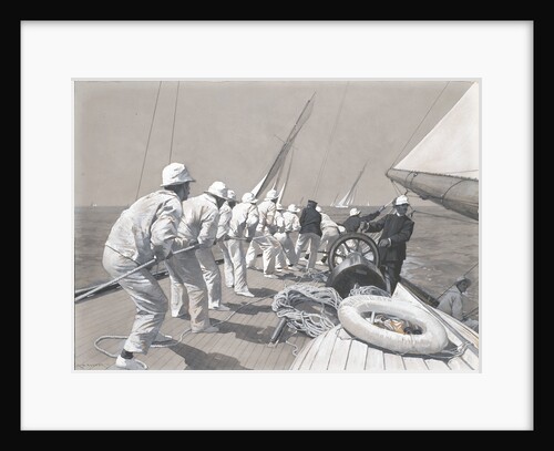 A pull on the main sheet on board 'Brynhild', winner of the Kings Cup by Charles M. Padday