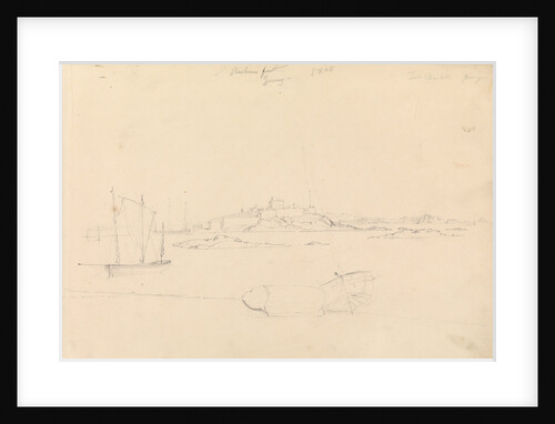 View of St. Aubins Fort Jersey showing Fort Elizabeth, 1808 by John Christian Schetky