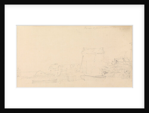 Drawing of Parmiters? Dry dock Portsmouth harbour ,1813 by John Christian Schetky