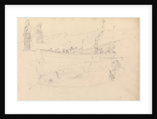 Studies of fishermen and craft, Portsmouth, 1813 by John Christian Schetky