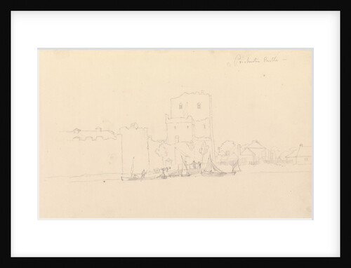 Drawing of Porchester Castle by John Christian Schetky