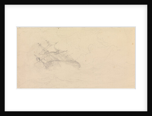 A naval frigate in a storm by John Christian Schetky
